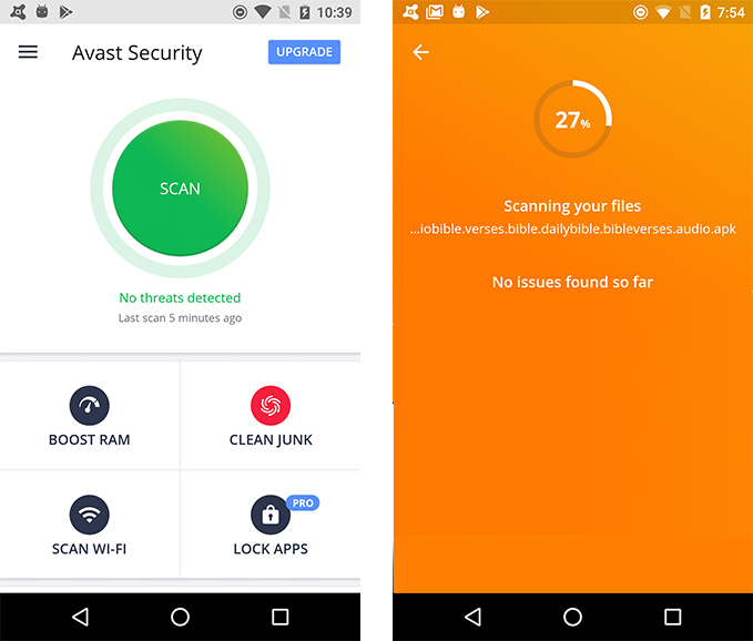 Avast mobile security app